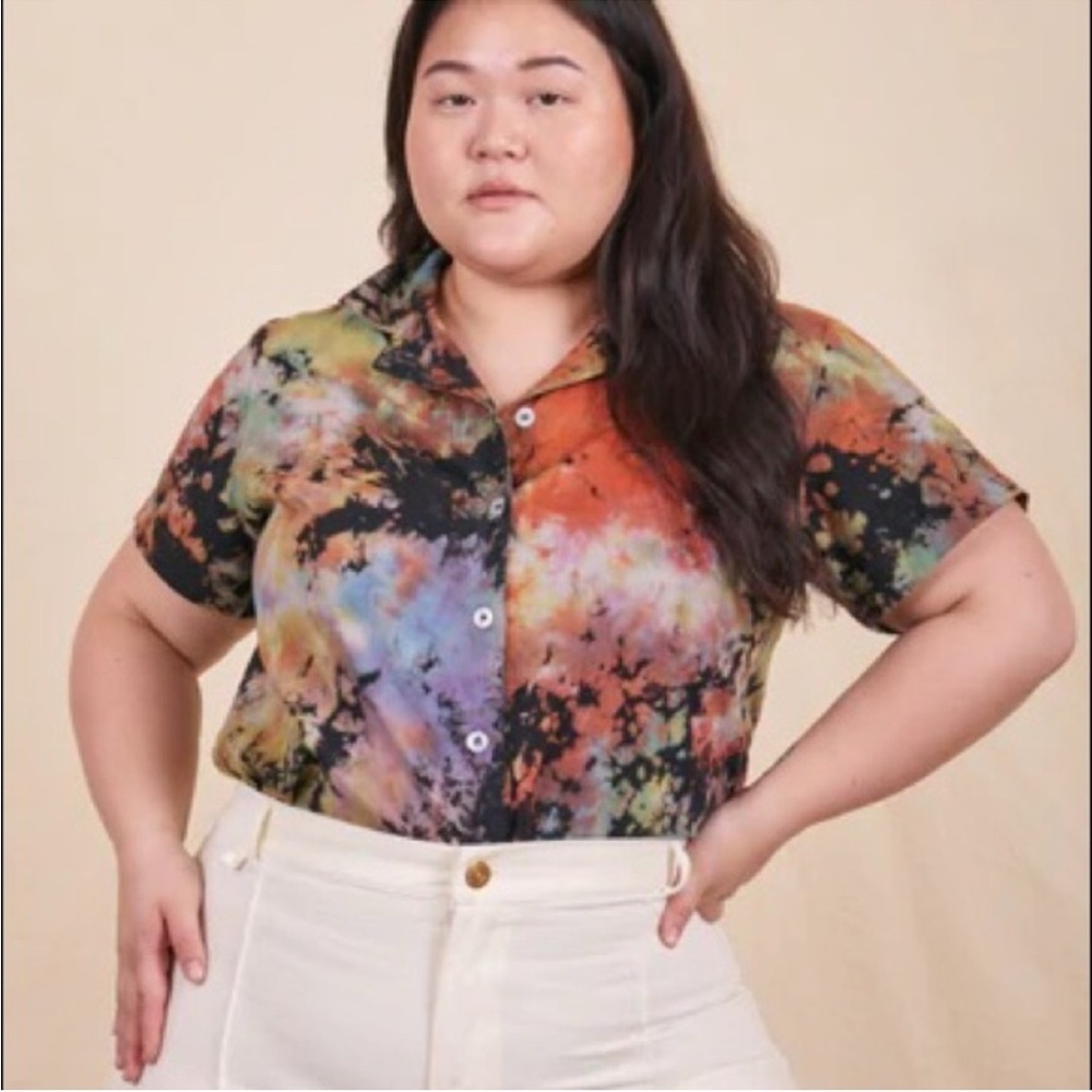Big Bud Press Pantry Button-Up, Rainbow Magic Waters XXS